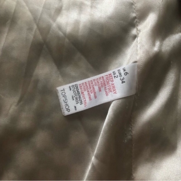 Topshop Textured Teddy Jacket in Cream and Brown - Picture 8 of 8